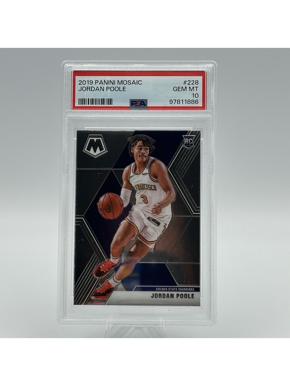 Jordan Poole 2019 Panini Mosaic Rookie Card #228 PSA 10 GEM MT Warriors